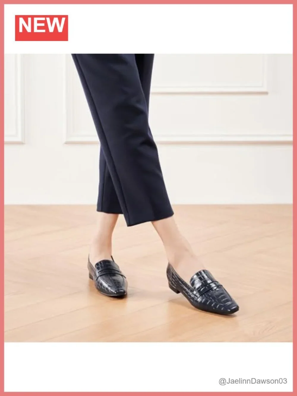 Women's Penny Loafers Slip On Square Toe Flat Shoes Breathable Lambskin